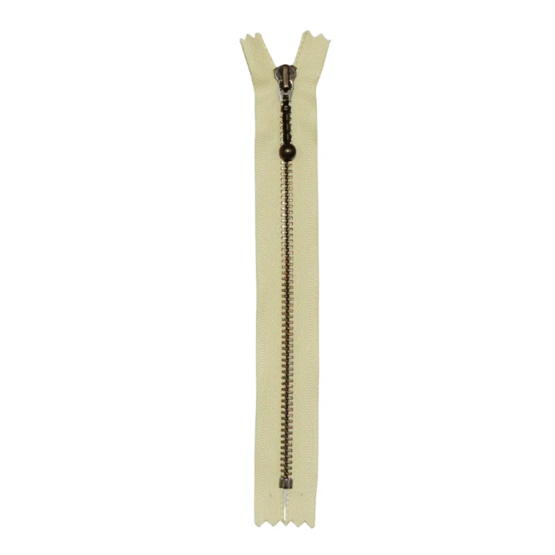 YKK Fast Blixtlås Antik Mässing 4 mm 14 cm Expressleverans